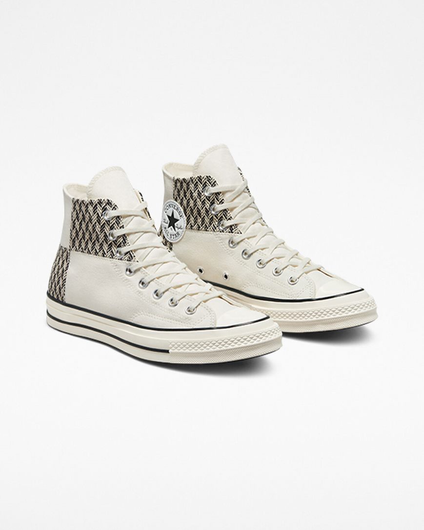 Pánské Boty Vysoké Converse Chuck 70 Patchwork Béžový Bílé Černé | CZ QVHX86